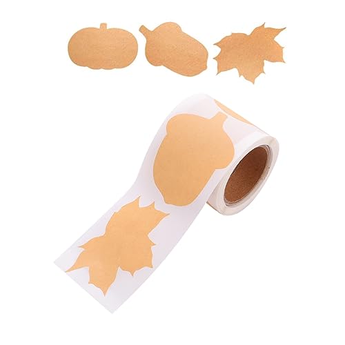 CANIGHT 1 Rolle Aufkleber Aus Kraftpapier Blätter Dekoration Etikett Aus Kraftpapier Klebrige Etiketten Selbstklebende Aufkleber Verpackungsetiketten Für Beutel Leeres Kraftetikett von CANIGHT