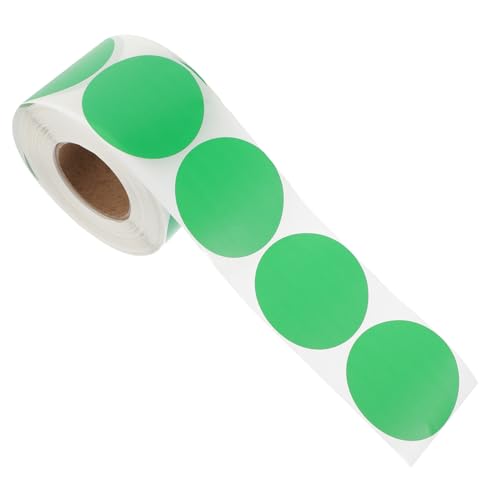 CANIGHT 1 Rolle Rundes Druckpapier Aufkleber Mit Thermoetiketten Wasserfeste Etikettenaufkleber Namensschilder Waschküchenetiketten Quittungspapier Etiketten Für Behälter Green von CANIGHT