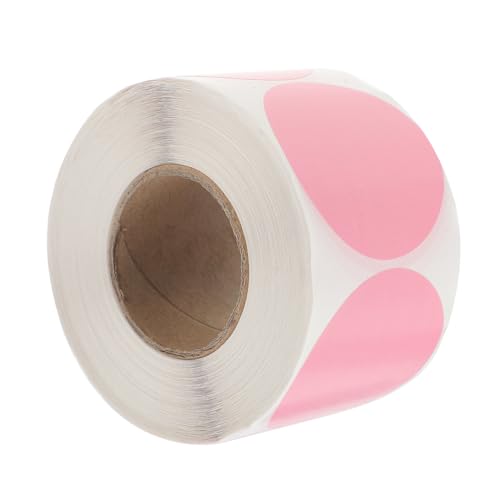 CANIGHT 1 Rolle rundes Druckpapier Thermodruckaufkleber Waschküchenetiketten Etiketten für Badezimmerflaschen the office sticker adressetiketten tagger Thermoetiketten​r Klebeetikett Rosa von CANIGHT