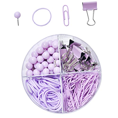 CANIGHT 1 Satz Büroklammer Reißzwecke Quittungsmappe Pinnwand Reißnägel Aktenordner-clips Mini-bindeklammern Clips Drücken Chip-clips Memo-clips Kleine Heftklammern Schild Violett Metall von CANIGHT