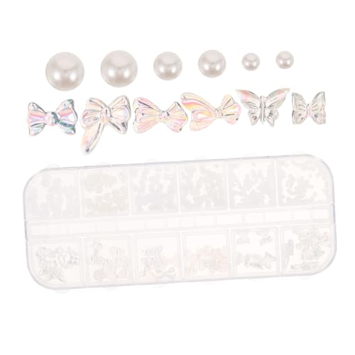 CANIGHT 1 Schachtel Nail-Art-Zubehör Perlen Nagel Charms Nagelschmuck und Charms Nagelkunst-Anhänger Perlenanhänger nail decoration nägel deko Nagelperlen für Nägel Nagel Charme Plastik von CANIGHT