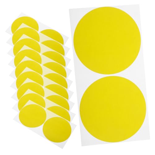 CANIGHT 10 Blätter Punktaufkleber Etikett Aufkleber Mit Klebepunkten Kreis Aufkleber Farbige Aufkleberpunkte Aufkleber Für Preisschilder Selbstklebende Kreisaufkleber Papier Yellow von CANIGHT