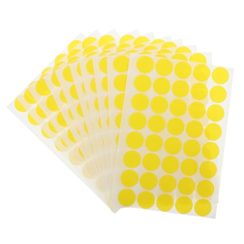 CANIGHT 10 Blätter Punktetikettenaufkleber Geschenketiketten Aufkleber Mit Klebepunkten Selbstklebende Codieretiketten Kreisaufkleber Zum Ausdrucken Runde Etiketten Yellow Papier von CANIGHT