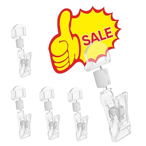 CANIGHT 10 Stück Acryl Preisschild Clips Transparente Display Halter Für Supermarkt Einzelhandel Und Büro Vielseitige Tag Clips Für Professionelle Präsentation Von Preisen Und von CANIGHT