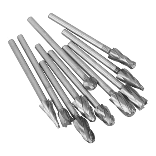 CANIGHT 10St Gesenkschleifer-Bits werkzeug-set stechbeitel hartmetallfräser Bohrer Set tranchiermesser Hartmetallbohrer konkrete Werkzeuge Elektrowerkzeuge Holzschnitzereibits Silver von CANIGHT