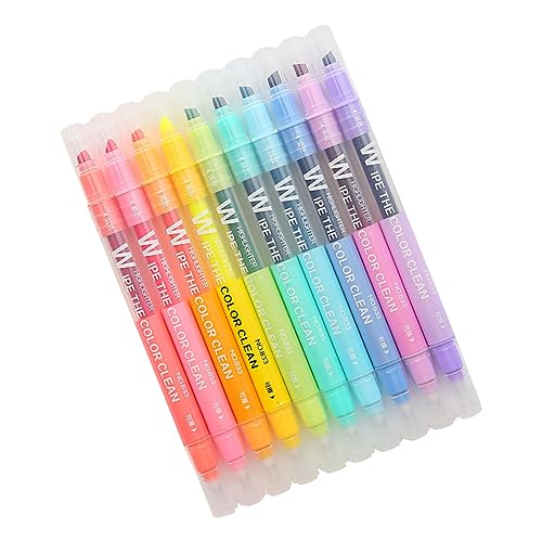 CANIGHT 10st Löschbarer Textmarker Pastellmarker Löschbare Textmarker Pastellfarbener Flüssiger Textmarker Radierbarer Textmarker Mit Enden Textmarker Marker Bunte Highlighter Plastik von CANIGHT