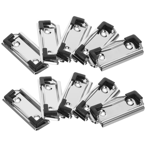 CANIGHT 10st Schreibblockhalter Planertafel-clips Büroklammern Haken Für Hartfaserplatten-clips Klemmbrettklemmen Clips Für Büro-klemmbretter Aktenklammern Clipboard-clips Silver Metall von CANIGHT