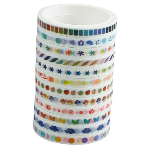 CANIGHT 12 Rollen Bandset papierklebeband Papierband Planer liefert dekorative klebebänder selber machen Scrapbook-Dekor dekoratives Washi-Tape DIY-Bänder Milchband Japanisches Papier von CANIGHT