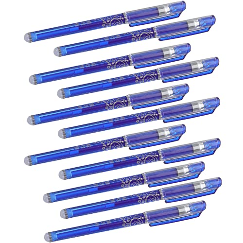 CANIGHT 12-teiliges Set Löschbarer Stift Stifte Mit Feiner Spitze Ästhetische Löschbare Stifte 0,5 Löschbare Stifte Schwarze Kugelschreiber Gelschreiber in Großen Mengen Radiergummi Blue von CANIGHT