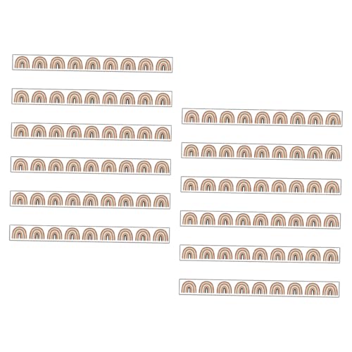 CANIGHT 12St Dekorative Aufkleber für die Tafel abnehmbare Bordüre Regenbogen-Bogenrand entzückende Pinnwandgrenze magnetische Pinnwand-Grenze Randbesatz Tafelrand Rahmen für Pinnwand PVC von CANIGHT