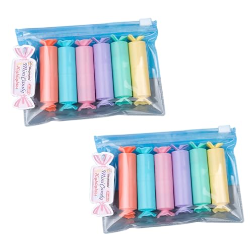 CANIGHT 12st Textmarker Farbiger Stift Pastell Süßigkeiten-markierungsstifte Flüssig Unterstreichungsstift Mini-marker Aquarell-highlight-stift Candy-design-markerstifte Plastik von CANIGHT