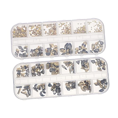 CANIGHT 2 Kisten Nail-Art-Zubehör Maniküre-Dekore Nagel Strass Nagelkunst-Dekor Nailart-Diamanten nail decoration nagelbeißer stop Nageldiamanten selber machen Diamanten für Nägel Harz von CANIGHT