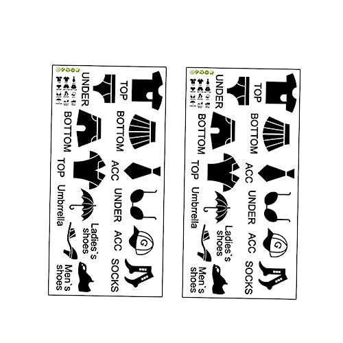 CANIGHT 2 Sets Logo Aufkleber Für Kleidung Sortieraufkleber Für Kleidung Abnehmbare Kleidungsetiketten Schrankaufkleber Abnehmbare Etiketten Für Kommoden Kleidungsaufkleber von CANIGHT