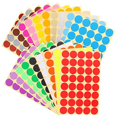 CANIGHT 20 Blätter Polka Dot Label-Aufkleber Aufkleber mit Punktetiketten Neon-Etiketten Mini-Aufkleber vorratsetiketten klebepunkte farbige runde Aufkleber selbstklebende Punktetiketten von CANIGHT