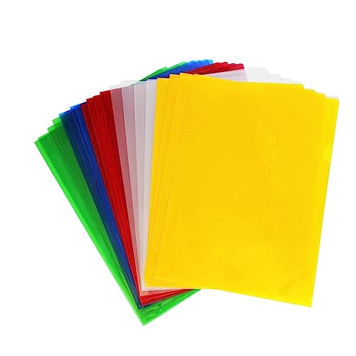 CANIGHT 20 Stück Wasserdichte A4 Aktenordner Zufälligen Farben L Typ Dokumenten Erweiterungsmappe Transparente Briefpapier Ordner Für Effektive Aufbewahrung Und Organisation von CANIGHT