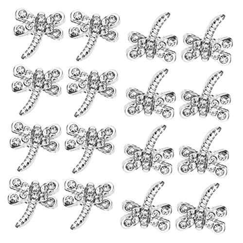 CANIGHT 20St Bling Nagel Charms diy nails nail decoration nailkndy Nagelkunstzubehör nageldesign Reize Libelle Nagel Strass 3D-Nagelanhänger dekorative Nailart-Anhänger Legierung Silver von CANIGHT