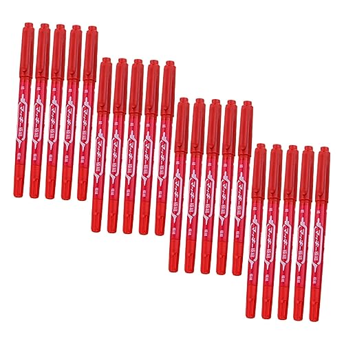 CANIGHT 20St doppelseitiger Markierungsstift Farbmarker Umrisszeichnungsmarker Farbmarkierungen auf Ölbasis bürogadges stationery marker stifte trockener Löschstift Farbstift Plastik rot von CANIGHT