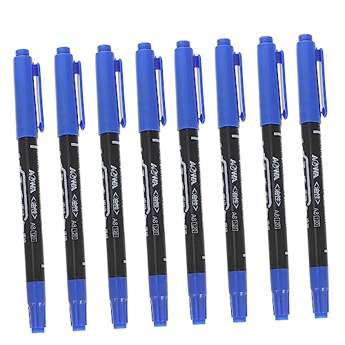 CANIGHT 20St doppelseitiger Markierungsstift Markerstifte mit feiner Spitze Markierungen Whiteboard-Marker trocken abwischbar bürogadges skizzen Doppelendmarkierung Farbzubehör Blue von CANIGHT