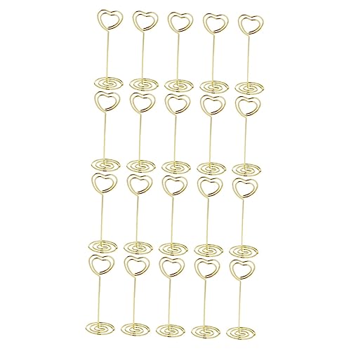 CANIGHT 20st Herz-tag-halter Mini-zubehör Praktischer Kartenclip Ort Büro-schreibtischdekorationen Karten Stehen Staffelei Stehen Platzhalter Für Herznamen Tischständer Stahl Golden von CANIGHT