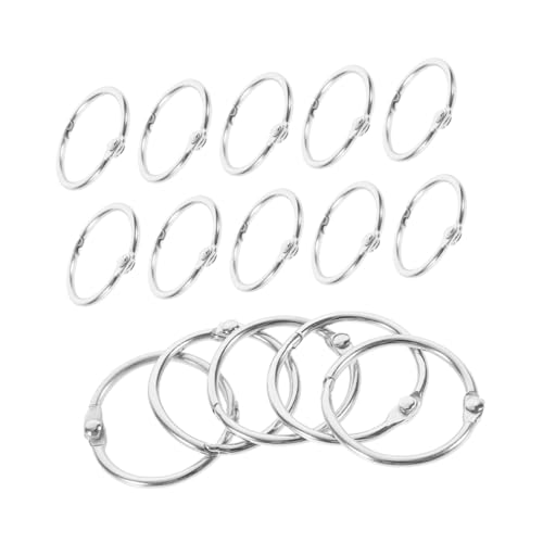 CANIGHT 20st Metallschnalle Buchring Ringordner Für Lose Blätter Multifunktionsring Wiederverwendbarer Ring Verschleißfeste Schnalle Binderinge Bequemer Ring Loser Blattring Eisen Silver von CANIGHT