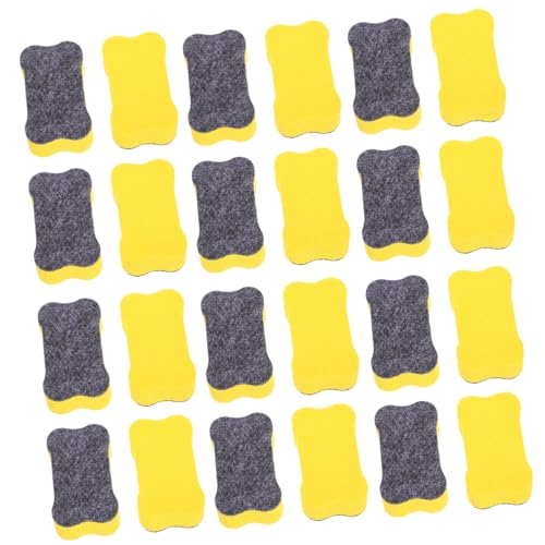 CANIGHT 24st Whiteboard-radierer Kinder-trockenradierer Magnetische Radiergummis Für Whiteboards Whiteboard-radiergummis Für Kinder Trocken Löschen Kalender-whiteboard Yellow Eva Filztuch von CANIGHT