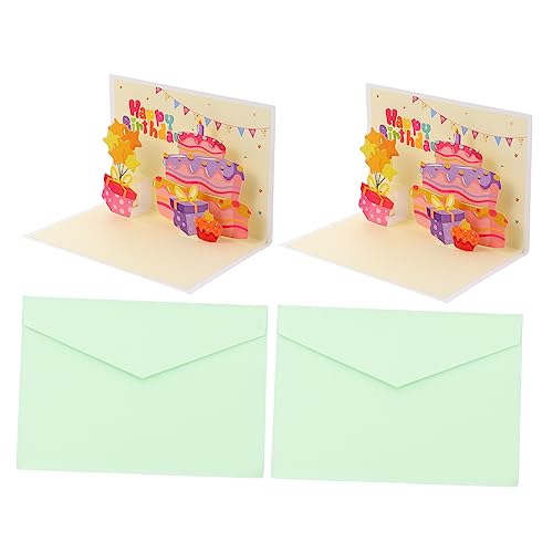 CANIGHT 2St Geburtstagskarte faltkarten klappkarten genurtstagsdekoration Alles zum Geburtstagsgeschenk Nachricht zum Geburtstag Geburtstagsgrußkarte 3D-Grußkarte Papier Yellow von CANIGHT