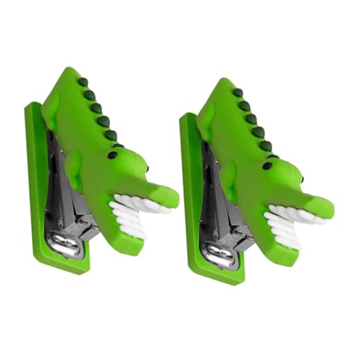 CANIGHT 2st Alligator-hefter Süßer Mini-hefter Schreibtischklammern Hefter Fürs Büro Lustiger Hefter Tierhefter Hochleistungs-tischhefter Manuelle Bürohefter Desktop-hefter Green Kieselgel von CANIGHT