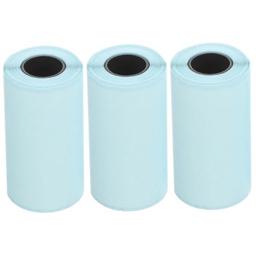 CANIGHT 3 Rollen Selbstklebendes Druckpapier Mit Klebstoffunterstützung Zum Einfügen Falscher Fragen Druckpapier 3Pcs (Weißer Selbstklebender Aufkleber (Blauer Hintergrund Revers)) von CANIGHT