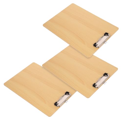 CANIGHT 3st Schreibtafelklammer Aus Holz Schreiben Von Support-boards Schreibunterstützungstafel Büro-schreibtafel Büro-hartfaserplatte Büroklammern Multifunktions-klemmbrett Metall von CANIGHT