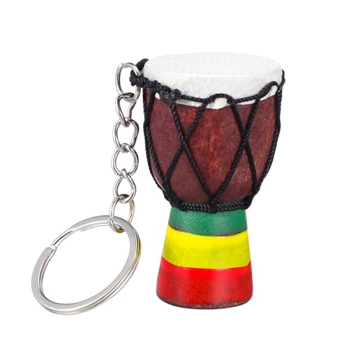 CANIGHT 4 Stück Djembe Schlüsselanhänger Schöner Schlüsselanhänger Afrikanischer Musik Schlüsselanhänger Instrumenten Schlüsselanhänger Instrumententrommel Anhänger Musikinstrument von CANIGHT