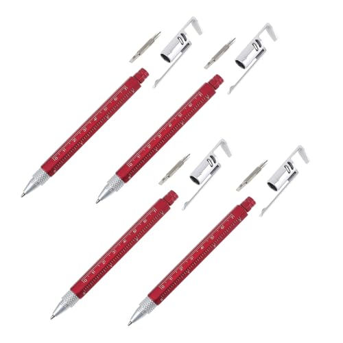 CANIGHT 4 Stück Sechs In Eins Schraubendreher Kugelschreiber Kugelschreiber Kugelschreiber Multifunktionsstift Taschenstift Multitool Stift Schraubendreher Stift 6 In 1 Werkzeugstift von CANIGHT