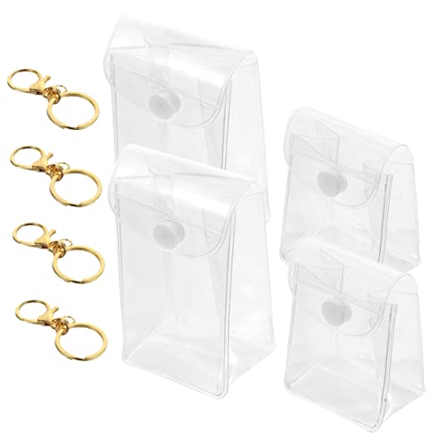 CANIGHT 4 Stück Transparente Mini-Geldbörse Tasche Schlüsselanhänger durchsichtige Organizer-Taschen Krabben-Kit aufbewahrungssack storage pockets Figur Vitrine Schlüsselanhänger PVC von CANIGHT