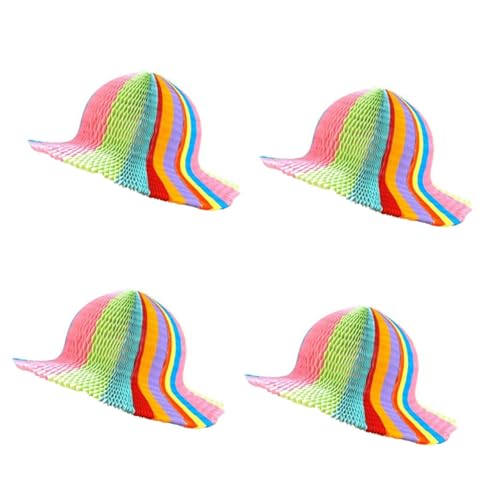 CANIGHT 4 Stück faltbarer Papierhut klebefolie doppelseitig party decoration Origami Hut dekoration party Regenbogen-Vase-Hut Vase Hut faltbare Papierkappe Hut aus Papiervase von CANIGHT