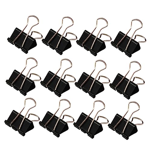 CANIGHT 48St Büroklammern büroartikel bürozubehör Binder Clips bürogadges Folder Clamps Heftklammern Clip schwarze Ordner Mini-Bindeklammern Binderclip Büromappenclip Büromaterial Black von CANIGHT