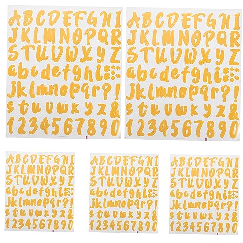 CANIGHT 5 Blatt Aufkleberbuchstaben Pvc Selbstklebende Adress Und Nummernaufkleber Goldene Buchstabenaufkleber Buchstabenaufkleber von CANIGHT