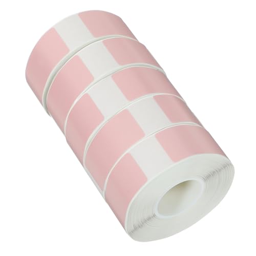 CANIGHT 5 Rollen Etikettenaufkleber Aufkleber Mit Thermoetiketten Leeres Aufkleberpapier Universal Label Kleidermarker Waschbeständig Klebeetikett Thermosynthetisches Papier Rosa von CANIGHT