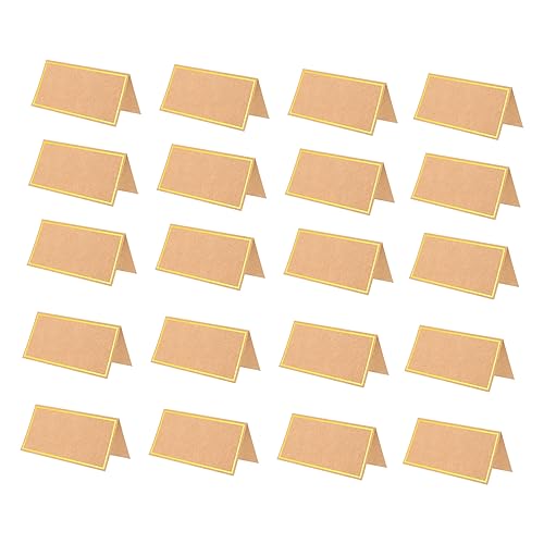 CANIGHT 50 Stück Bronzing Sitz karte Hochzeitsschilder leer Karten mit Hochzeitsschildern jubiläumskarte hochzeitskarte dekorative Tischkarten Reservierte Tischschilder Perlenpapier Golden von CANIGHT