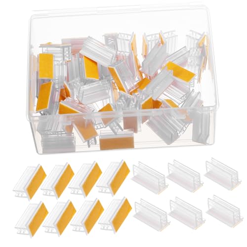 CANIGHT 50 Stück Etikettenhalter aus Acryl Clips für Werbeetiketten Niesschutzbügel autocollant Stand visitenkarten halterung card holder Display-Clips für den Einzelhandel Schilderhalter von CANIGHT