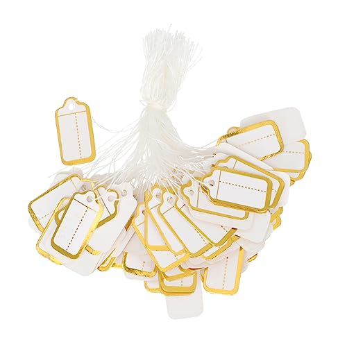 CANIGHT 500 Stück Label-Tag Preisschilder Schmuck-Display-Tags Merchandising-Tag Sendungsanhänger Tags für beschriftungsschilder etikett Geschenkanhänger Schmuckanhänger Papier Golden von CANIGHT