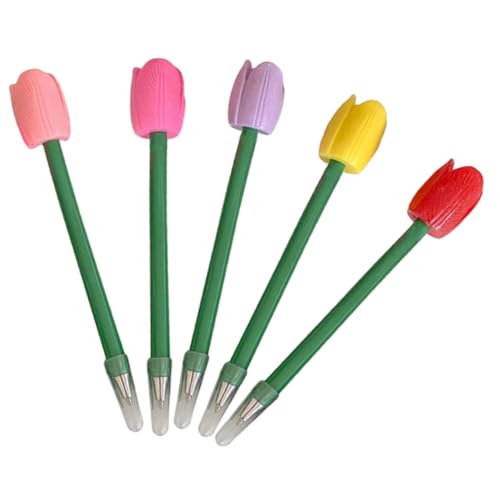 CANIGHT 5St Simulierter Tulpenstift Pastellstifte Farbmarker Flair-Stifte Versenkbare Stifte hübsche Stifte Punkt Kugelschreiber Stift mit floralem simulierte Blumenstifte Plastik von CANIGHT