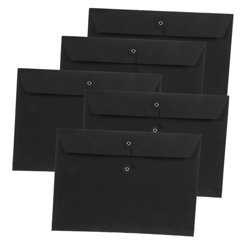 CANIGHT 5st Tüte Aus Kraftpapier Ordnerumschläge Dateiordner Praktischer Aktenhalter Aktentasche Dokumentenordner Umschlagordner Quittungs-organizer-tasche Dokumentenmappen Black von CANIGHT