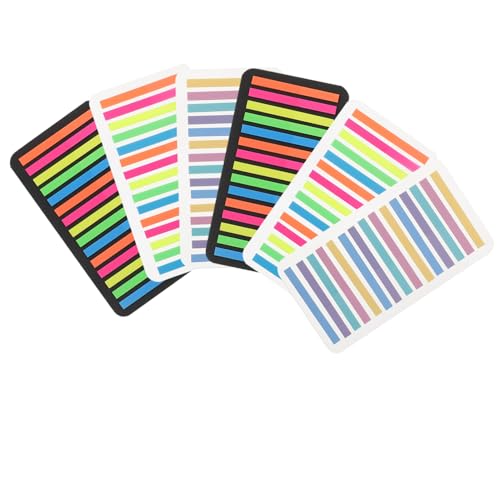 CANIGHT 6 Index-Haftnotiz bookmarks lesezeichen Farbige Notizstreifen book marks Farbige Notizzettel Highlight-Streifen Kleinunternehmensbedarf Lesemarkierungen Satzmarkierungen Plastik von CANIGHT