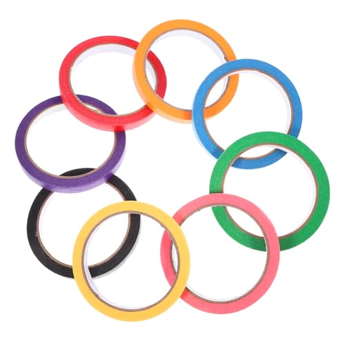 CANIGHT 8 Rollen Farbiges Abdeckband Buntes Klebeband Farbiges Klebeband DIY Abdeckband Abdeckpapier Malband Bunte Bänder DIY Klebeband Künstlerband Regenbogenband Kleber von CANIGHT