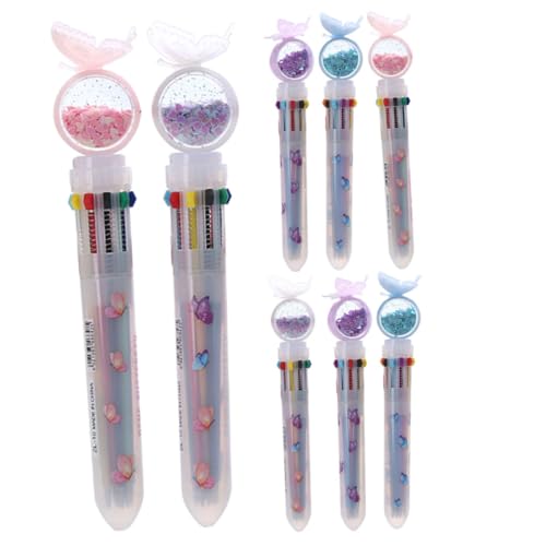 CANIGHT 8 Stück Schmetterlings Kugelschreiber Kawaii Kugelschreiber Süßer Stift Desktop Kugelschreiber Haushalts Schreibstift Multifunktions Schreibstift Kawaii Mehrfarbenstift von CANIGHT