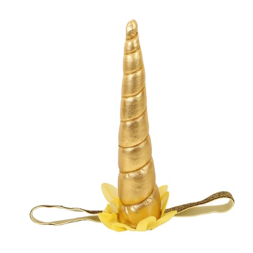 CANIGHT Einhorn-stirnband Einhorn Stirnband Einhorn Kopfschmuck Geburtstag Haarband Einhorn-kopfschmuck Lustiges Stirnband Tierisches Haarband Einhorn-partyzubehör Plastik Golden von CANIGHT