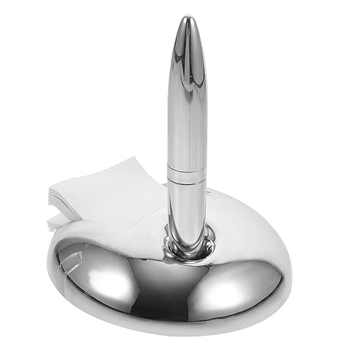 CANIGHT Kugelschreiberhalter Exquisiter Signierstift Exquisiter Business-kugelschreiber Desktop-kugelschreiber Stift Mit Sockel Selbstklebender Stifthalter Signaturstift Metall Silver von CANIGHT