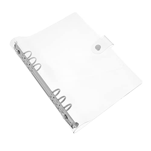 CANIGHT PVC-Kontobuch bunte Bindeklammern transparenter Notizblock Ringbuch-Notizbuchhülle Notizblock-Clipring binder notebook notebooks Buchklammerringe Ringmappe Aluminiumlegierung Weiß von CANIGHT