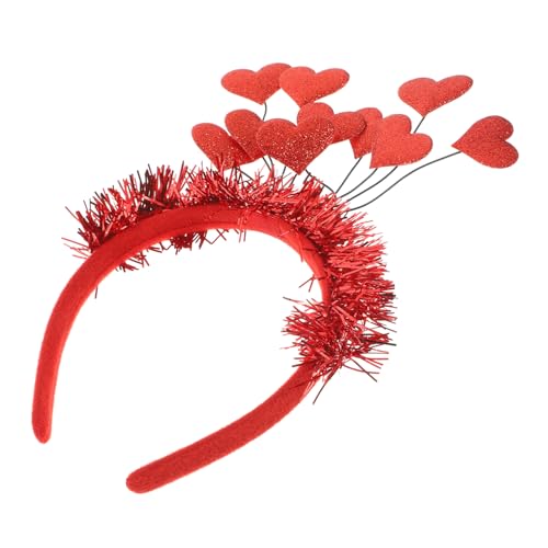 CANIGHT Valentinstag Kopfschmuck Herz Haarbänder Kopfschmuck Aus Rosenblüten Amor Kostümzubehör Valentinstag-thema Liebesherz-stirnband Stirnband Zum Valentinstag Haarband Rot Filzstoff von CANIGHT