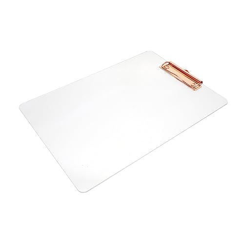 CANIGHT transparenter Ordner schreibtafel buchstabentafel clipboard Schreibunterlage übersichtliches Klemmbrett faltbares Klemmbrett Büro-Klemmbrett Schüler-Schreibblock Eisen Rose Gold von CANIGHT