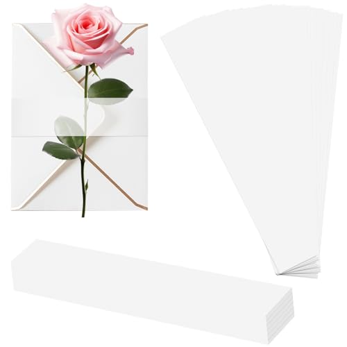 CANIPHA 150 Pcs Kraftband für Hochzeitseinladungen 5x7, Hochzeitseinladung Zubehör Einladung Bauchbinden, papierbändchen für einladungen für Pergamentumschläge Hochzeitseinladungskarten von CANIPHA